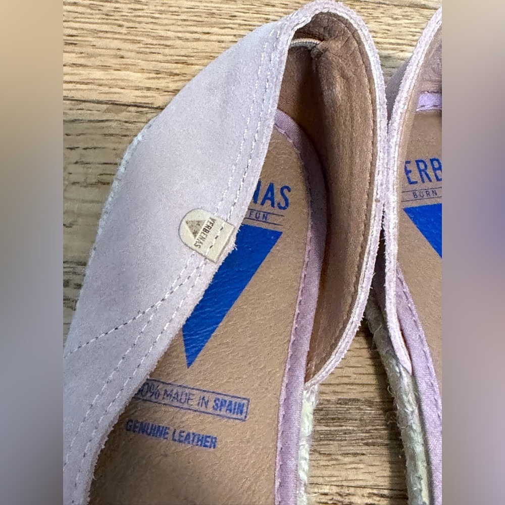 Verbenas Cruz Open Toe Suede Espadrille in Antique Pink Size 41 - Picture 9 of 11